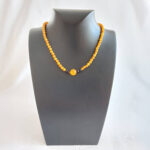 Yuvarlak Kesim Karamel Parlak Yetişkin Kehribar Kolye